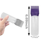 4 PCS Root Comb Applicator Bottle,Hair Oiling Applicator,Hair Oil Applicator Bottle for Hair Dye Shampoos Hair Salons.6oz (Purple+Grey)