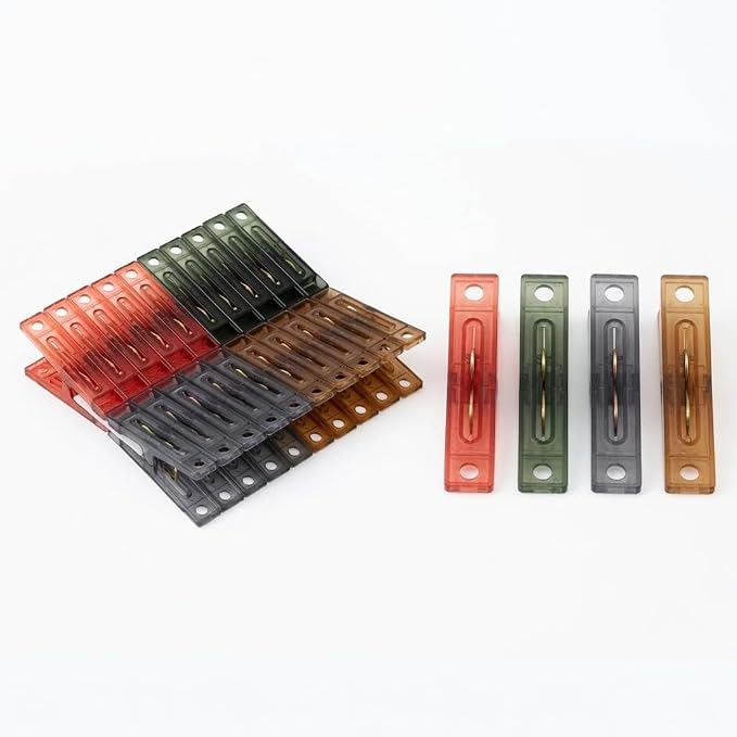 20 Pack Assorted Color Square Plastic Clips - Image 3