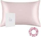 ALASKA BEAR 20 by 54 Silk Pillowcase for Curly Hair Women and Couple Pillow Slip Washable, Body Size (1pc, Pink)