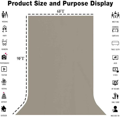 Grey Photography Backdrop for Photoshoot, Fabric 6x9ft | Polyester Studio Photo - Image 3