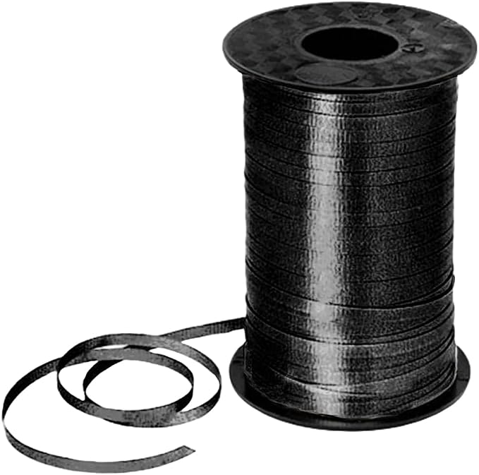 PMU 500 Yards x 3/16in Black Crimped Curling Ribbon String by PMU