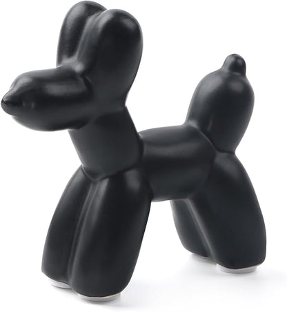 Notakia Cute Ceramics Black Balloon Dog Statue Crafts Living Room Desktop by Notakia