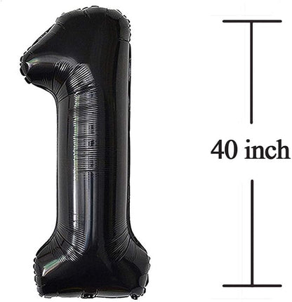 Jonhamwelbor 21 Number Balloons Black Big Giant Jumbo Big Large 21 Foil Mylar - Image 3