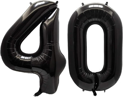 AULE 40 Inch Black 40 Balloon Number Foil 0-9 Birthday Big Numbers | Birthday by AULE