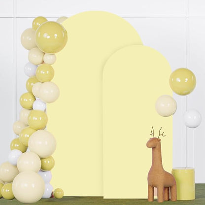 FANPROMS Arch Covers Set of 2 Yellow Wedding Arch Cover 6FT 7.2FT Arch Stand by FANPROMS