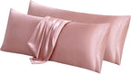 Aormenzy Satin Body Pillow Cover Set of 2, 20x54 Inches Champagne Case for Adults, Silky Soft & Cooling Pillowcase With Envelope Closure