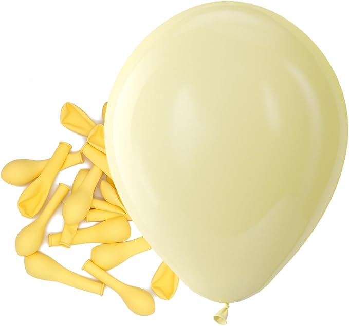 Bezente Pastel Yellow Latex Matte Party Balloons 150 Pack 5 inch Small | Light by Bezente