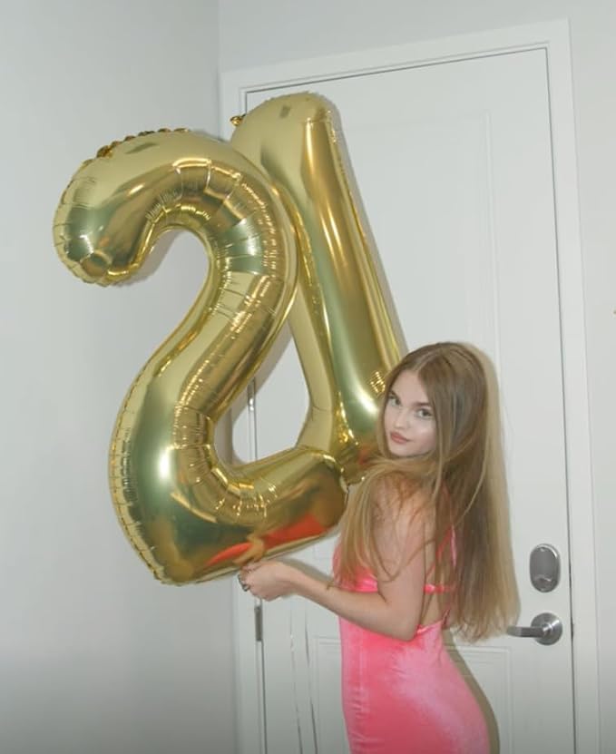 Light Gold Number 1 Balloon 40 inch, Balloon numbers party supplies, deco photo - Image 5