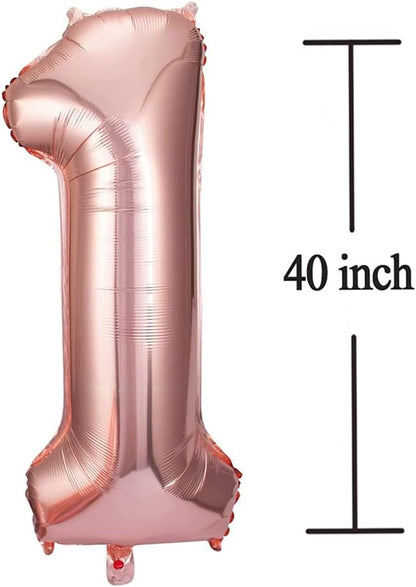 COLORFUL ELVE Rose Gold 18 Number Balloons Big Giant Jumbo Large Number 18 Foil - Image 2