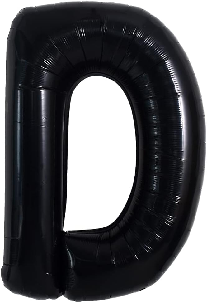 TONIFUL 40 Inch Large Black D Letter Balloon by TONIFUL