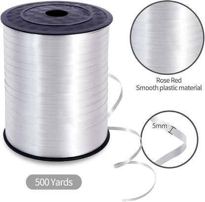 TONIFUL 500 Yards Silver Curling Ribbon Balloon String Gift Wrapping | Silver - Image 2