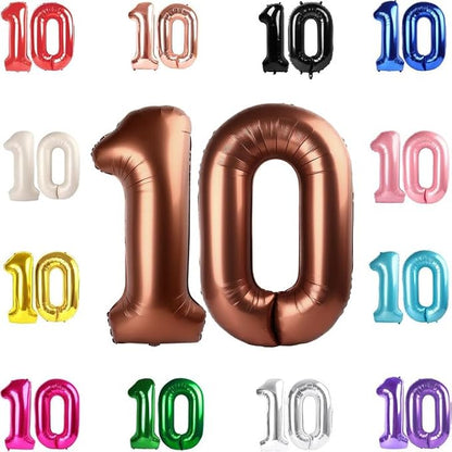 Brown Number 10 Balloon 40 Inch by IWERP