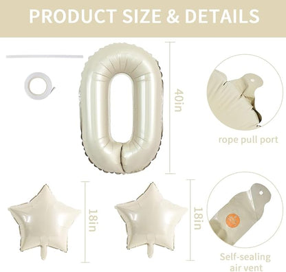 TONIFUL 40 Inch Cream White OH BOY Balloon, Oh Boy Sign - Image 2