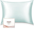 Adubor 100% Silk Pillowcase - Mulberry Silk Pillow Cases, 23 Momme 6A Grade Fibers, Silk Pillow Case for Hair and Skin Health, with Hidden Zipper (King 20''×36'', Light Green, 1PC)