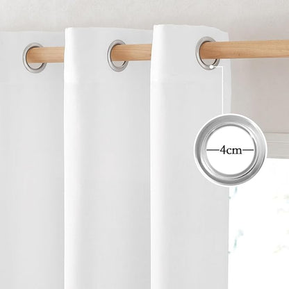 NICETOWN White Linen Short Curtains - Image 2
