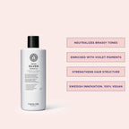 Maria Nila Sheer Silver, Shampoo 11.8 Fl Oz, Neutralizes Golden Shades, Violet Pigments Gives Cool Tone, 100% Vegan & Sulfate/Paraben free