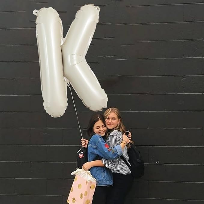 TONIFUL 40 Inch Large Cream White Letter K Balloons Giant Alphabet Letter - Image 5