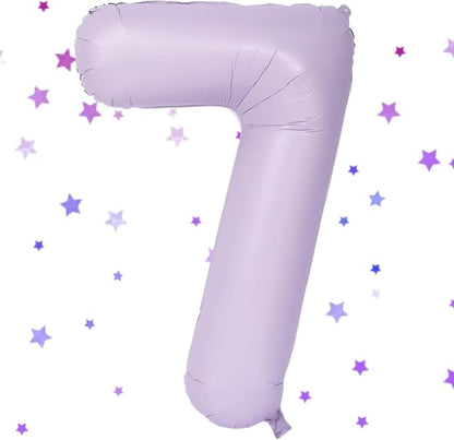 40 Inch Purple Number Balloons Light Purple 7 Balloon Matte Purple Birthday by Yeodong