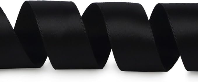 Ribbli Double Faced Black Satin Ribbon, 1” x Continuous 25 Yards, Use - Image 2