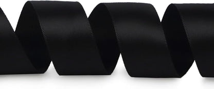 Ribbli Double Faced Black Satin Ribbon, 1” x Continuous 25 Yards, Use - Image 2