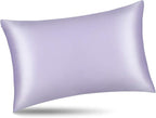 ALASKA BEAR Silk Pillowcase for Hair and Skin, Set of 2 Pure Genuine 22 Momme Mulberry Silk Pillow Cases Standard Size for Bliss Sleep Better Than Poly Satin, Zipper Closure(2pc, Lavender)