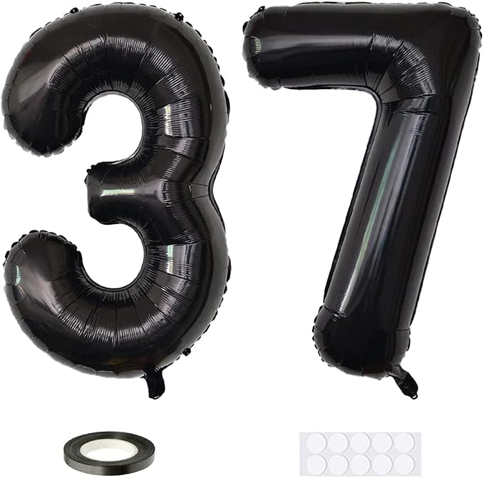 Xihuimay Number 37 Balloons 40 inch Digital Balloon Alphabet Birthday Digit by Xihuimay
