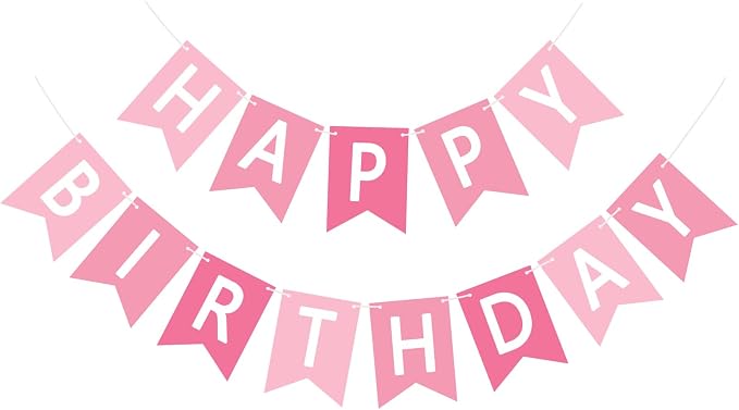 Happy Birthday Banner Sign, Birthday Garland Wall Door Hanging Banners Flag by Unknown