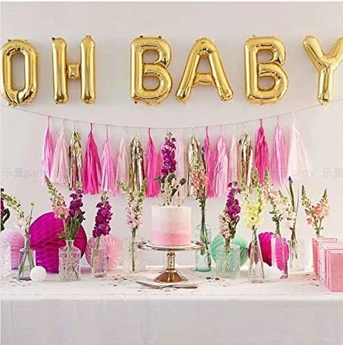 OH BABY Letter Balloons, Baby Shower Party Decorations Decor Supplies, 16 Inch - Image 3