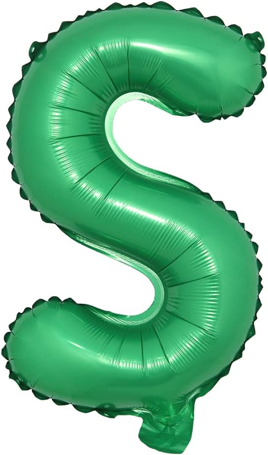 16 inch Green Alphabet Letter and Number Balloons Set Package, Aluminum Hanging by RUIANSI