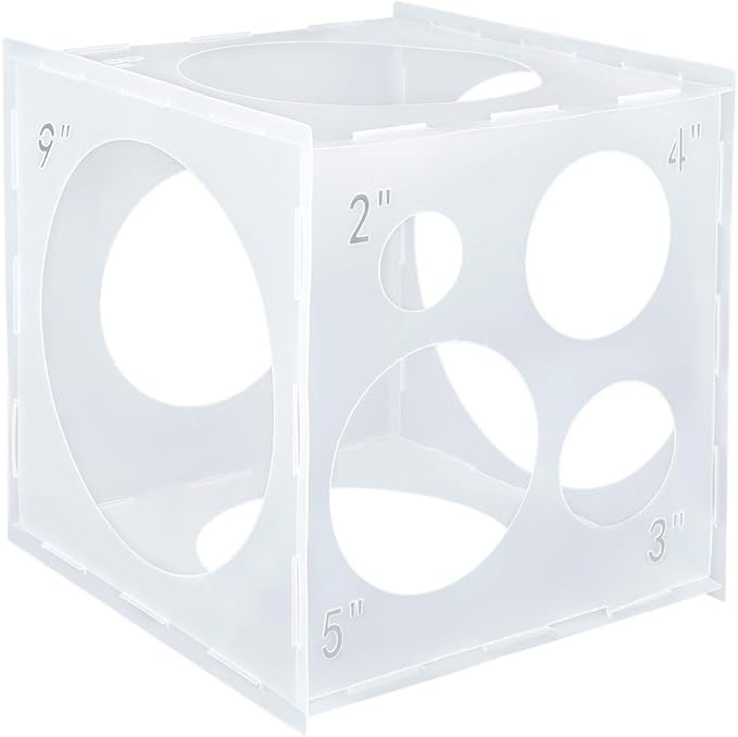 Pllieay 2-10Inch Balloon Sizer, Collapsible Plastic Balloon Sizer Cube Box | by Pllieay