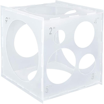 Pllieay 2-10Inch Balloon Sizer, Collapsible Plastic Balloon Sizer Cube Box | by Pllieay