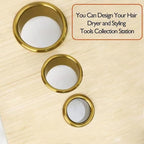 Hair Styling Station Dryer Curling Iron Appliance Hot Iron Tools Holder Tube (Golden, 3inch, 2inch, 1.5inch, 1.78inch)