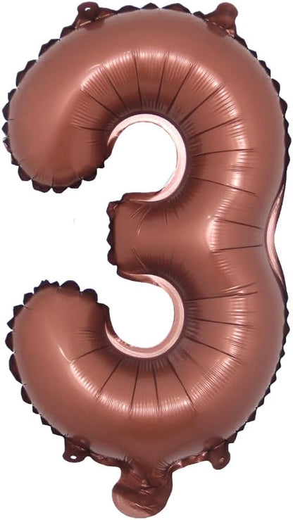 Chocolate Color Letter Number Foil balloons 1pc 16inch Alphabet Digital by RUIANSI