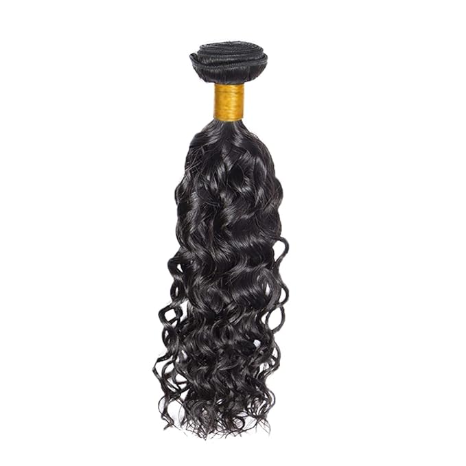 Human Hair Bundles Natural Black Water Wave Bundles 20 Inch Niegmeag Brazilian Virgin Soft and Silky Remy Hair Extensions Color 1B Wet and Wavy Bundle 100g