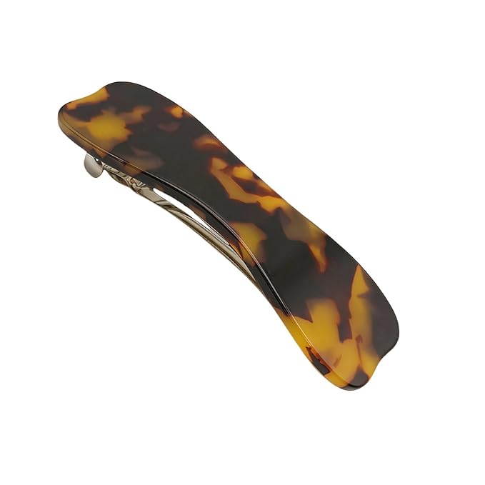 Hair Clips for Women,3.5 Inch Acetate Medium Hair Claw Clips for Women Thin Thick Curly Hair,Strong Hold No Slip Grip,French Classic Multicolor Barrettes Hair (Tortoiseshell Bow)