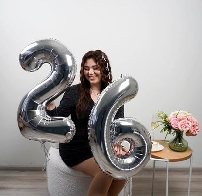 11 Balloon - Silver Birthday Number Balloons, 40 Inch Decorations Men Women | - Image 7