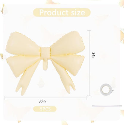 Vuzvuv 5 Pcs 30 Inch Foil White Bow Balloons - Image 2
