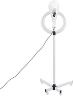 Professional Stand Hair Dryer 950W, Infrared 360° Rotating Hair Color Processor with Adjustable Height & Timer, for Perm Styling Dyeing Oil Treatment, Salon Home Use, White(White)