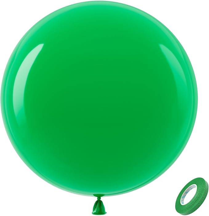 Bezente Green Giant Latex Round Balloons 36 Inch 8 Pack | Green Balloons Large by Bezente