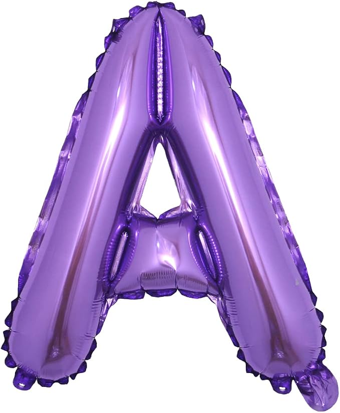 16 inch Purple Alphabet Letter and Number Balloons Set Package, Aluminum by RUIANSI