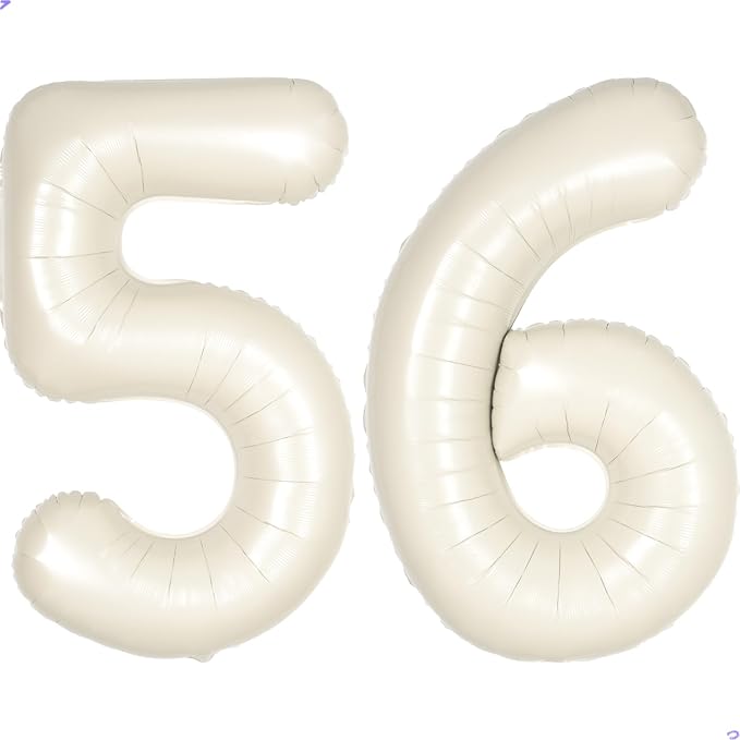 Cream White Number 56 65 Balloon by Unknown