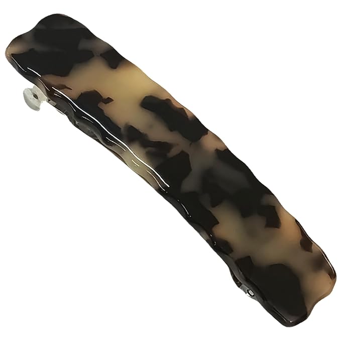 Hair Clips for Women,3.5 Inch Acetate Medium Hair Claw Clips for Women Thin Thick Curly Hair,Strong Hold No Slip Grip,French Classic Multicolor Barrettes Hair （Beige Tortoiseshell Oblong）