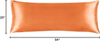 BEDELITE Satin Body Pillow Cover, Super Soft and Cooling Body Pillow Pillowcase for Hair and Skin, Breathable Silky Full Long Pillowcase Cover(20"x54", Burnt Orange)