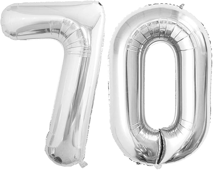 Number 70 Balloons for 70th Birthday Party Decorations, 42 Inch Jumbo Foil by GOER