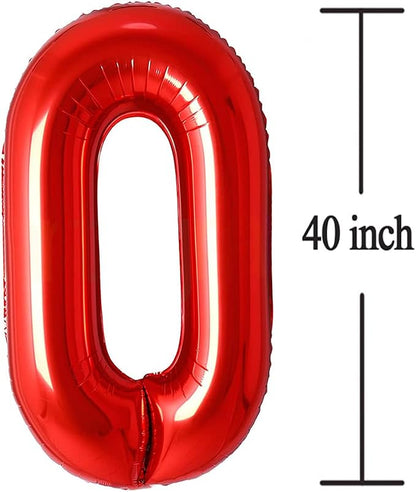 Jonhamwelbor Red 30 Number Balloons Big Giant Foil Balloon - Image 3