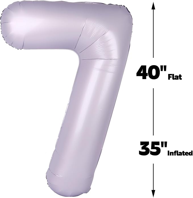 Lilac Number 7 Balloon 40 inch, Lavender Birthday Party Balloons Decorations | - Image 3