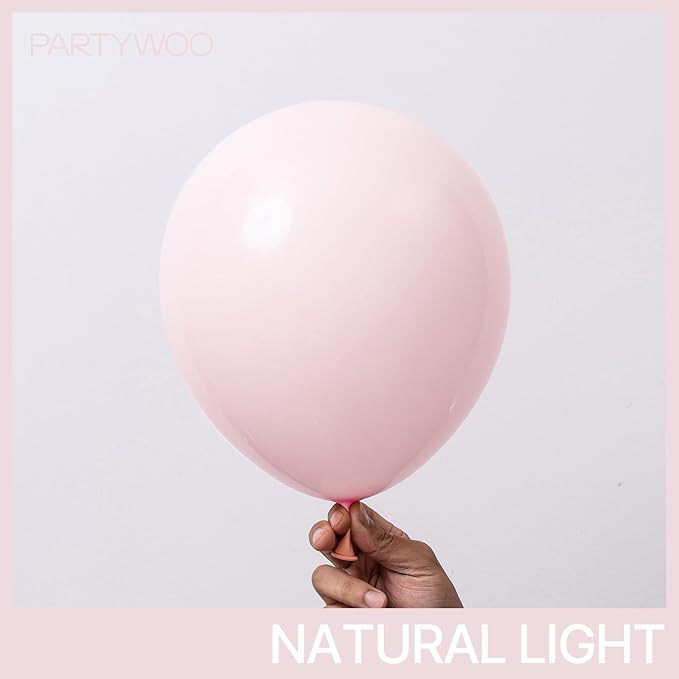 PartyWoo Pale Pink Balloons 50pcs Light Pastel Baby Pink Color | Balloons - Image 2