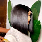 Bob Wig Human Hair Real 100% Human Hair 180% Density Wigs for Black Women 5x1 Bob Lace Closure Wigs Human Hair Natrural Black 16inch