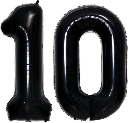 Number 10 Balloons for 10th Birthday Party Decorations, 42 Inch Jumbo Foil by GOER