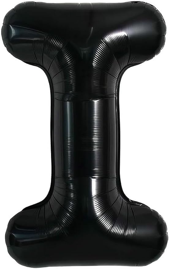 40 Inch Black Letter I Foil Balloon, Large Jumbo Mylar Helium Alphabet Balloon by Unknown